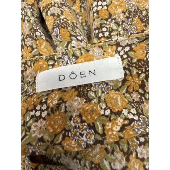 Doen Laurel Silk Maxi Dress Autumn Floral Print 100% Silk XS Boho Cottagecore - Picture 6 of 7
